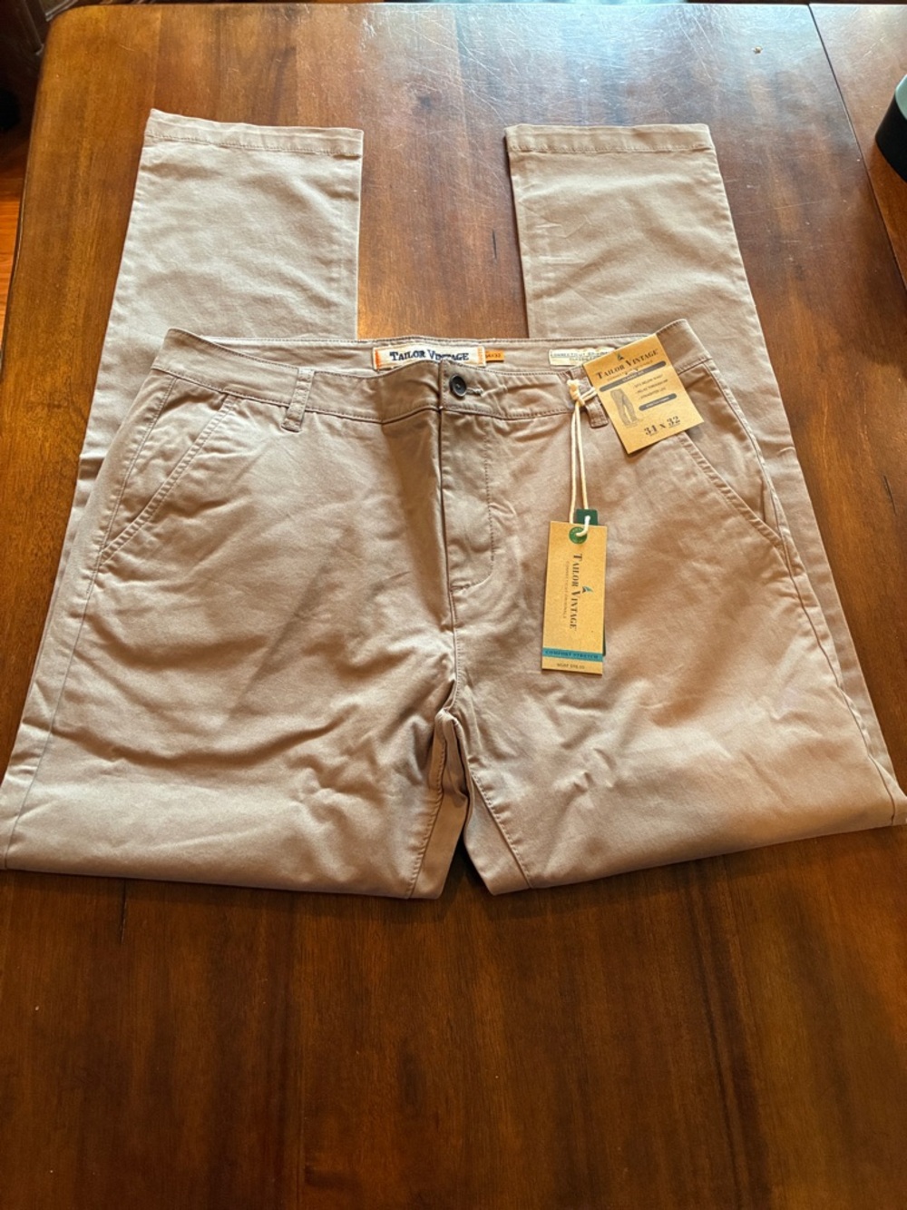 Tailor Vintage Men's Light Tan Chino Pants